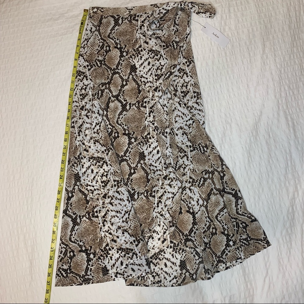 Snake / Python Print Wrap Maxi Skirt Nwt - image 3